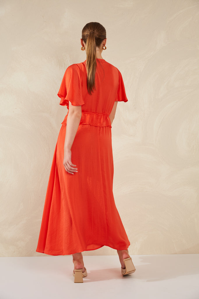 Portofino Frill Maxi - Aperol - The Haven Co