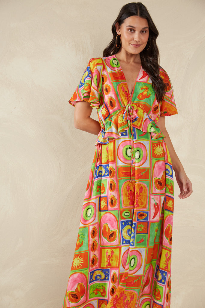 Portofino Frill Maxi - Spritz - The Haven Co
