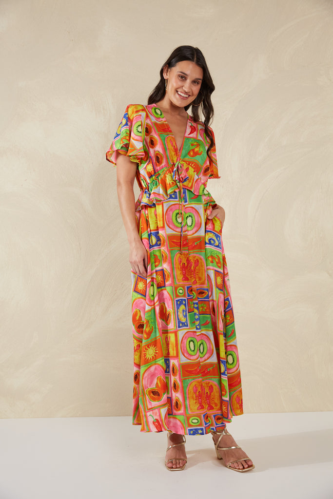 Portofino Frill Maxi - Spritz - The Haven Co