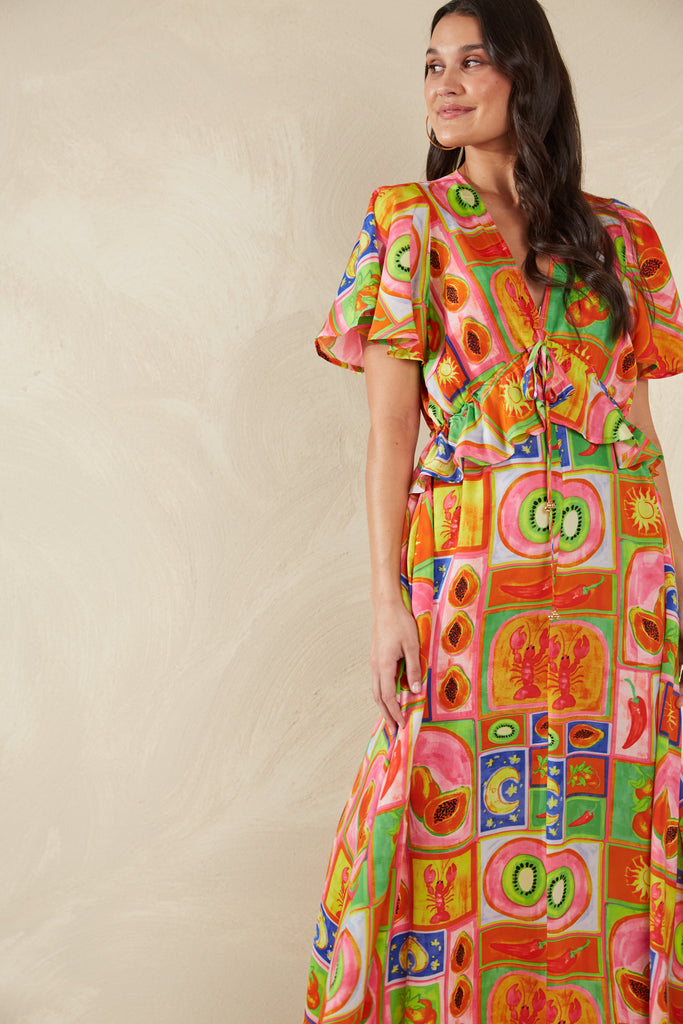 Portofino Frill Maxi - Spritz - The Haven Co