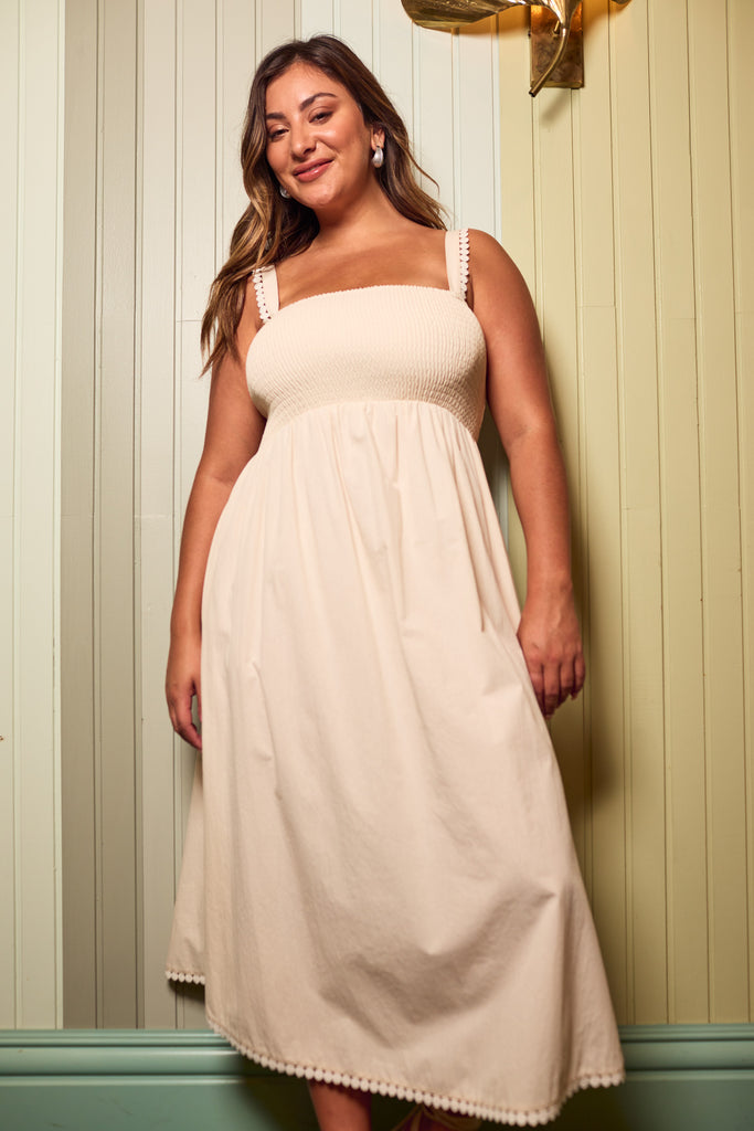 Adelfia Shirred Dress - Cannoli - The Haven Co