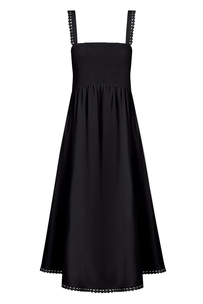Adelfia Shirred Dress - Domino - The Haven Co