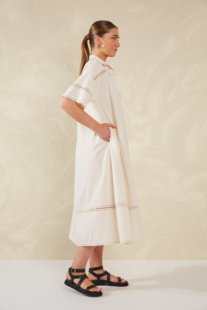 Adelfia Shirt Dress - Cannoli - The Haven Co