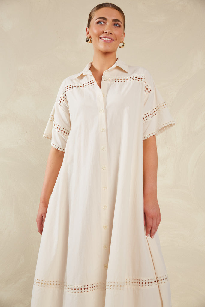 Adelfia Shirt Dress - Cannoli - The Haven Co