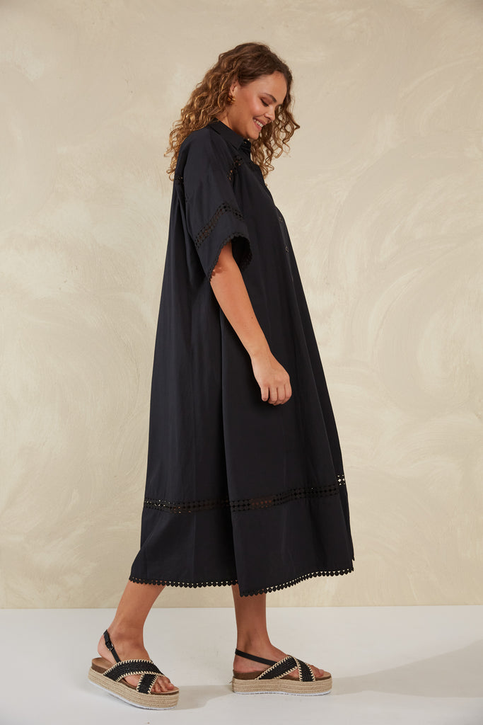 Adelfia Shirt Dress - Domino - The Haven Co