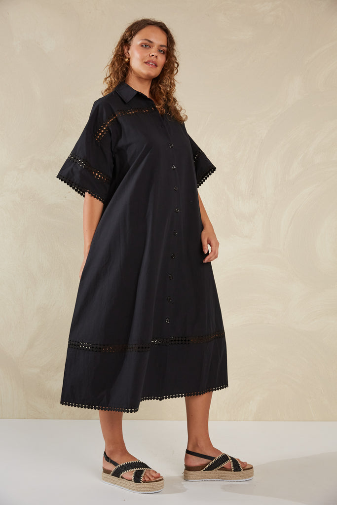 Adelfia Shirt Dress - Domino - The Haven Co