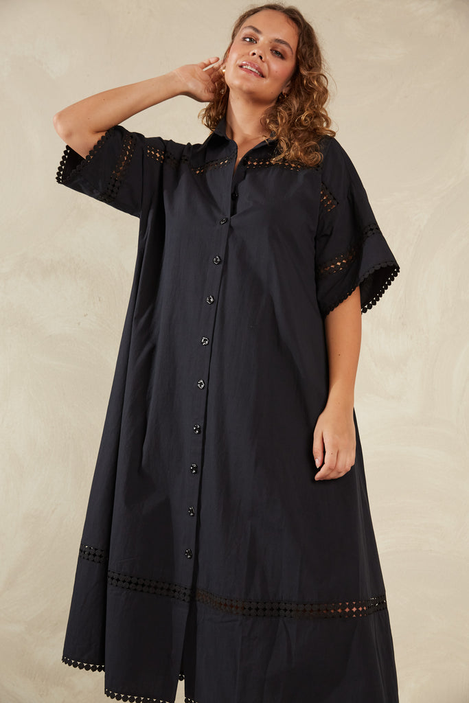 Adelfia Shirt Dress - Domino - The Haven Co