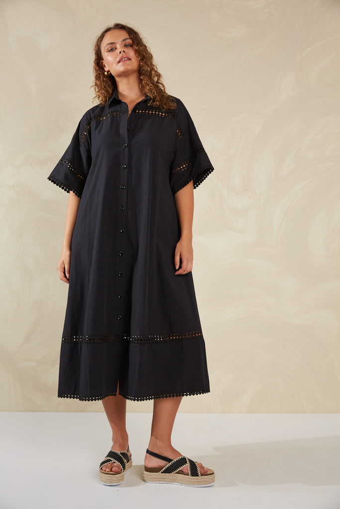 Adelfia Shirt Dress - Domino - The Haven Co