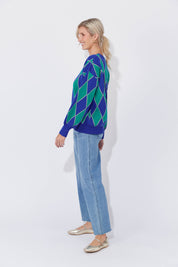 Casablanca Lurex Jumper - Blue/Oasis