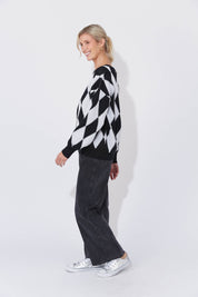 Casablanca Lurex Jumper - White/Kohl