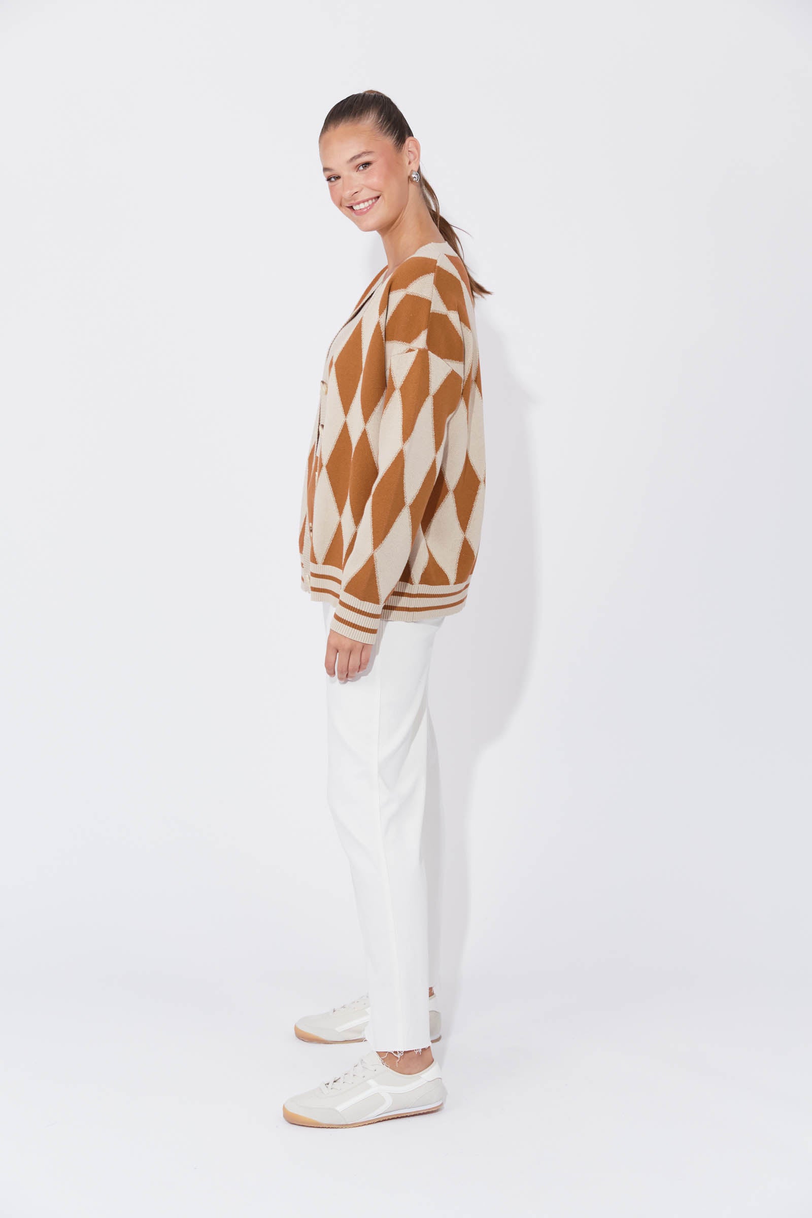 Casablanca Lurex Cardigan - Sand/Dune