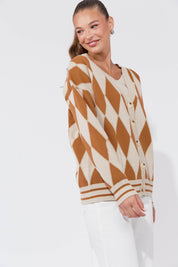 Casablanca Lurex Cardigan - Sand/Dune