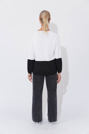 Casablanca Block Knit - White/Kohl