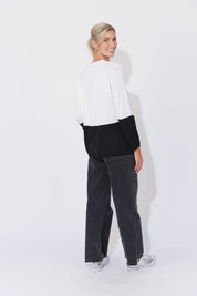 Casablanca Block Knit - White/Kohl