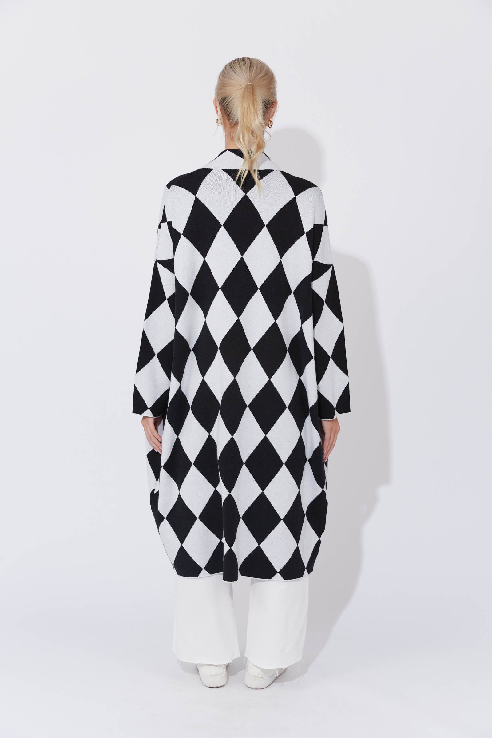 Casablanca Cardigan - White/Kohl