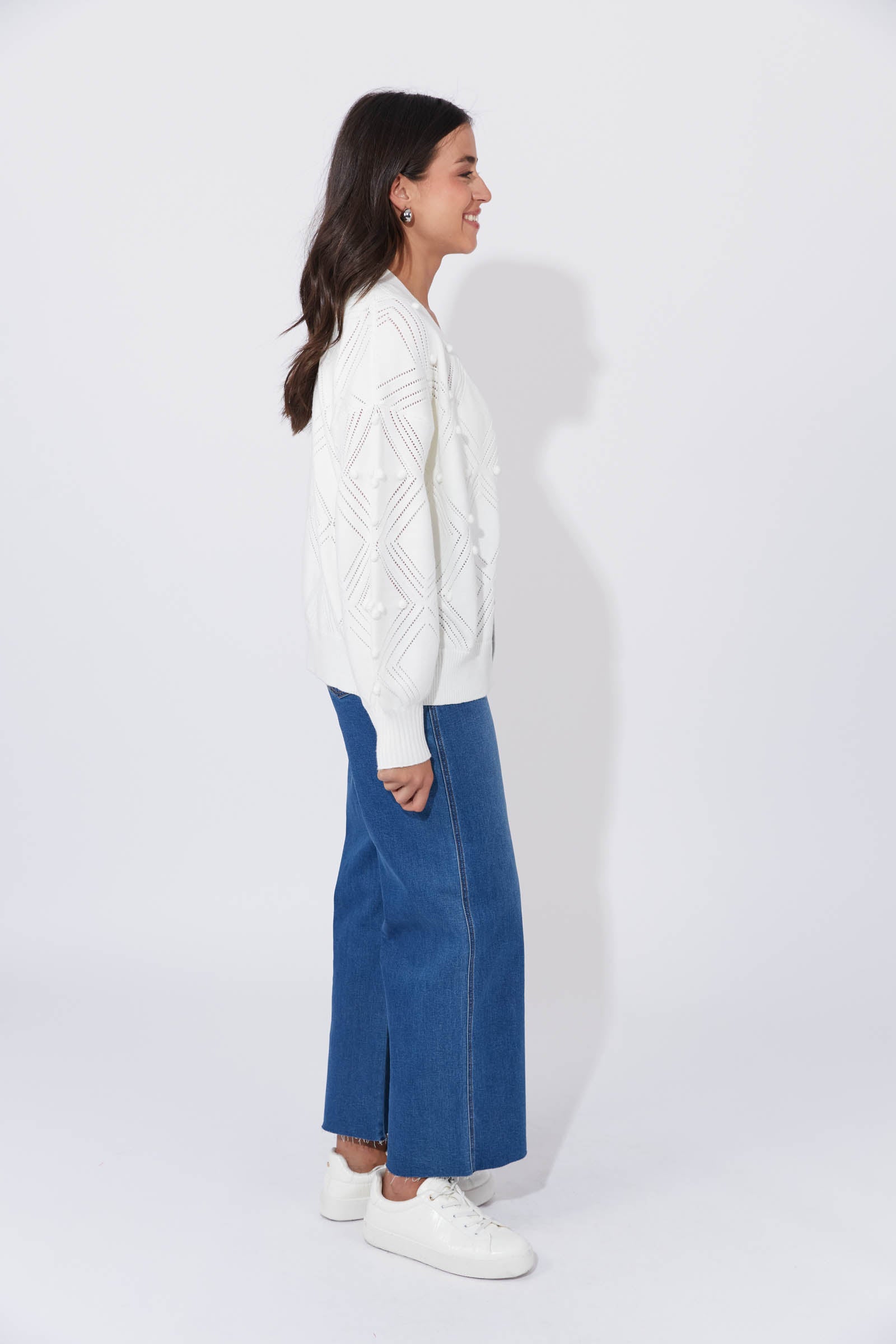 Corfu Cardigan - White