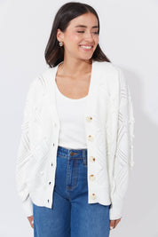 Corfu Cardigan - White