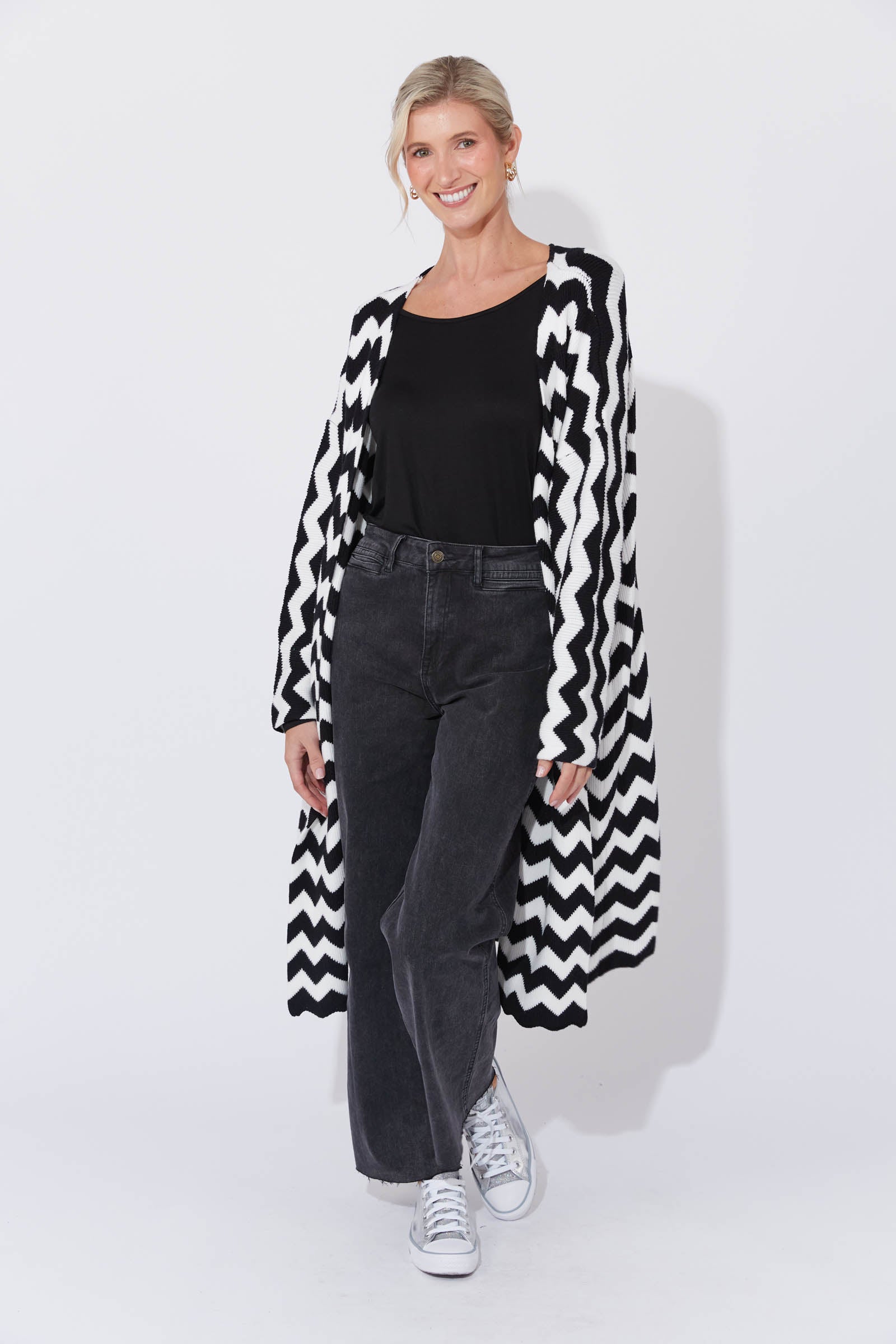 Marrakesh Cardigan - White/Kohl