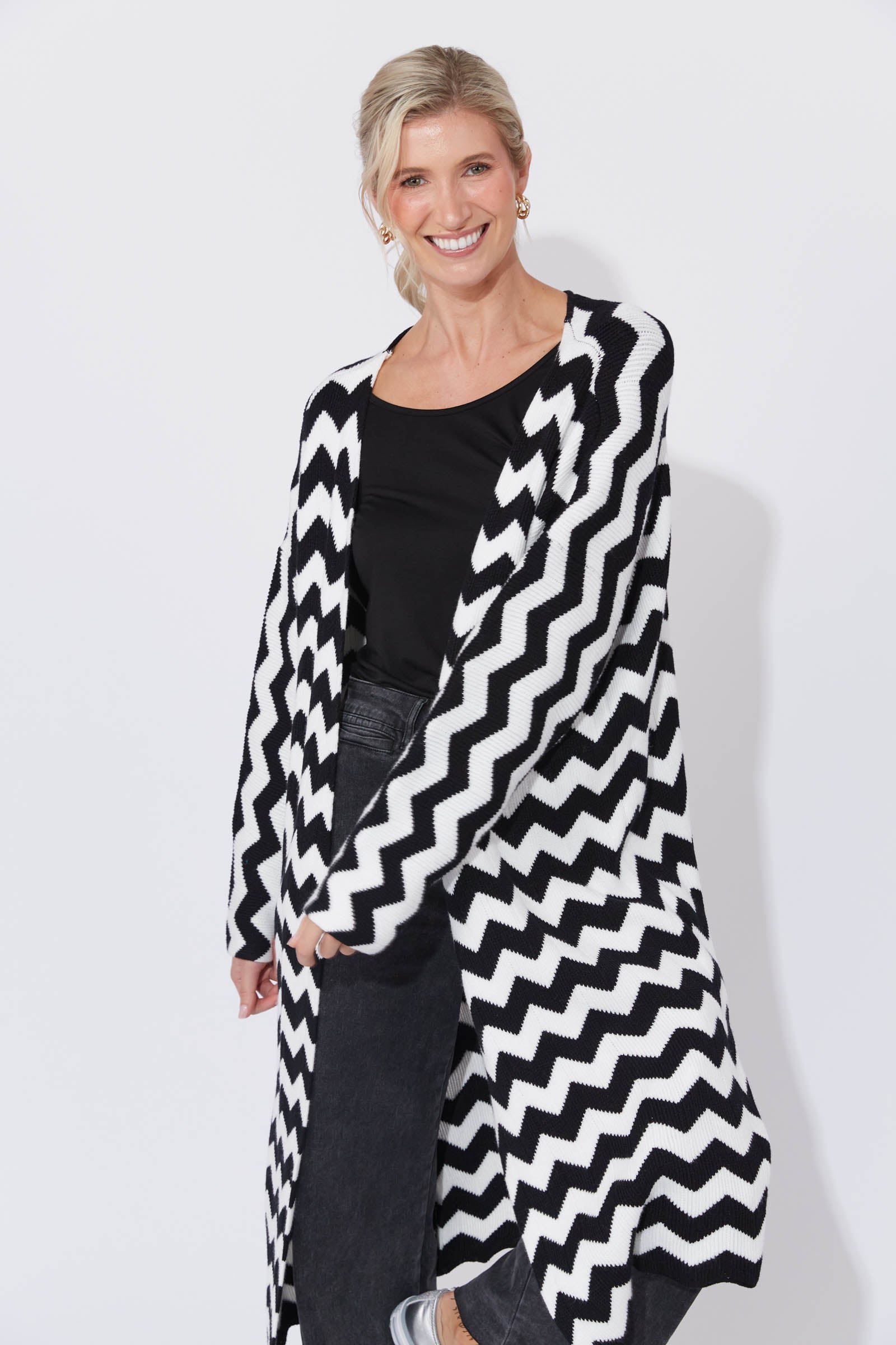 Marrakesh Cardigan - White/Kohl