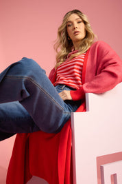 Cyprus Cardigan - Chilli/Pink