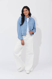 Austin Denim Crop Jacket - Denim