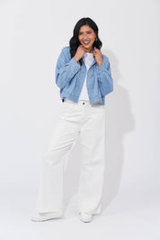 Austin Denim Crop Jacket - Denim