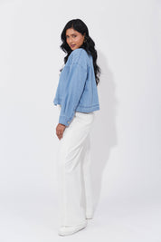 Austin Denim Crop Jacket - Denim