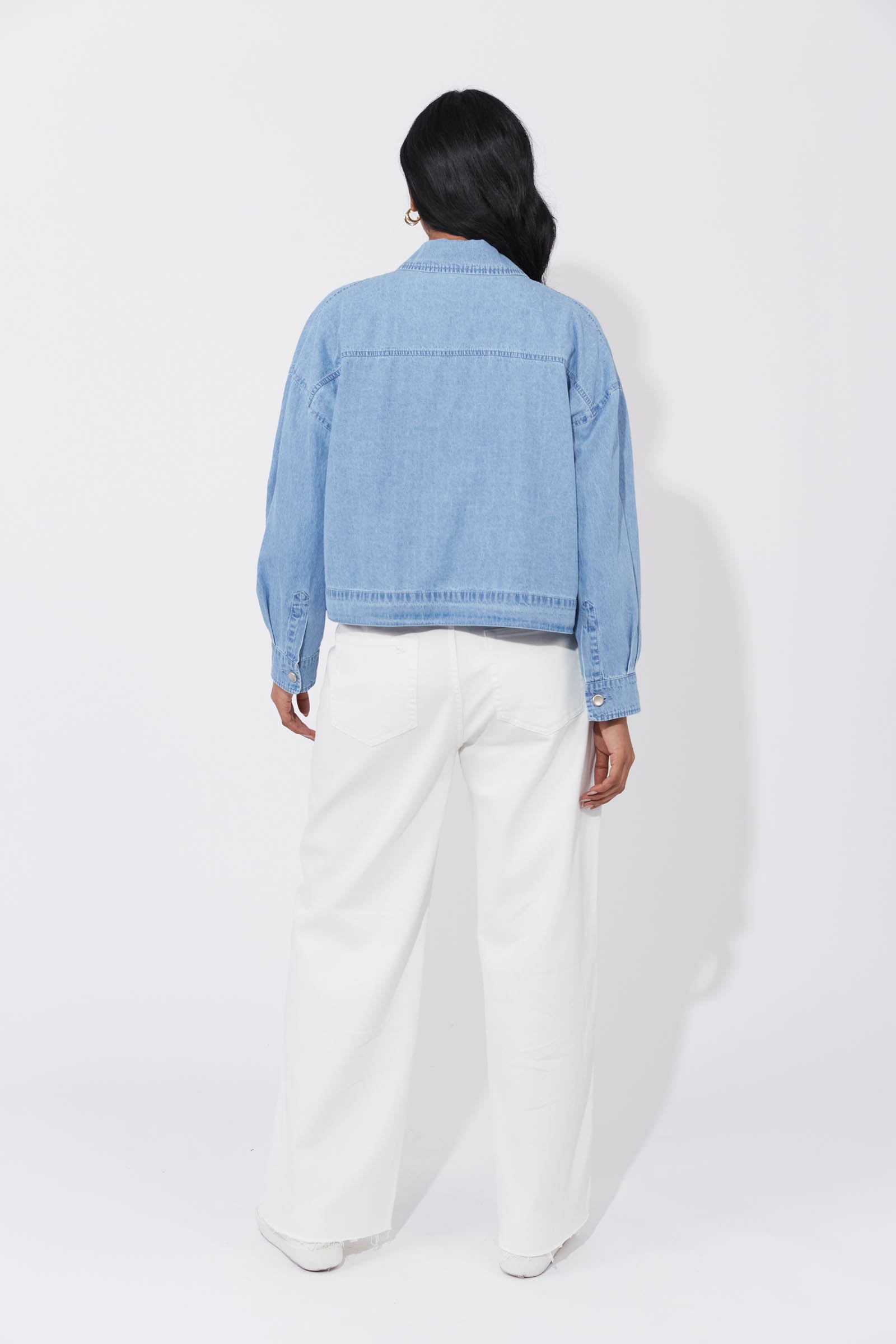 Austin Denim Crop Jacket - Denim