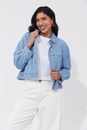 Austin Denim Crop Jacket - Denim
