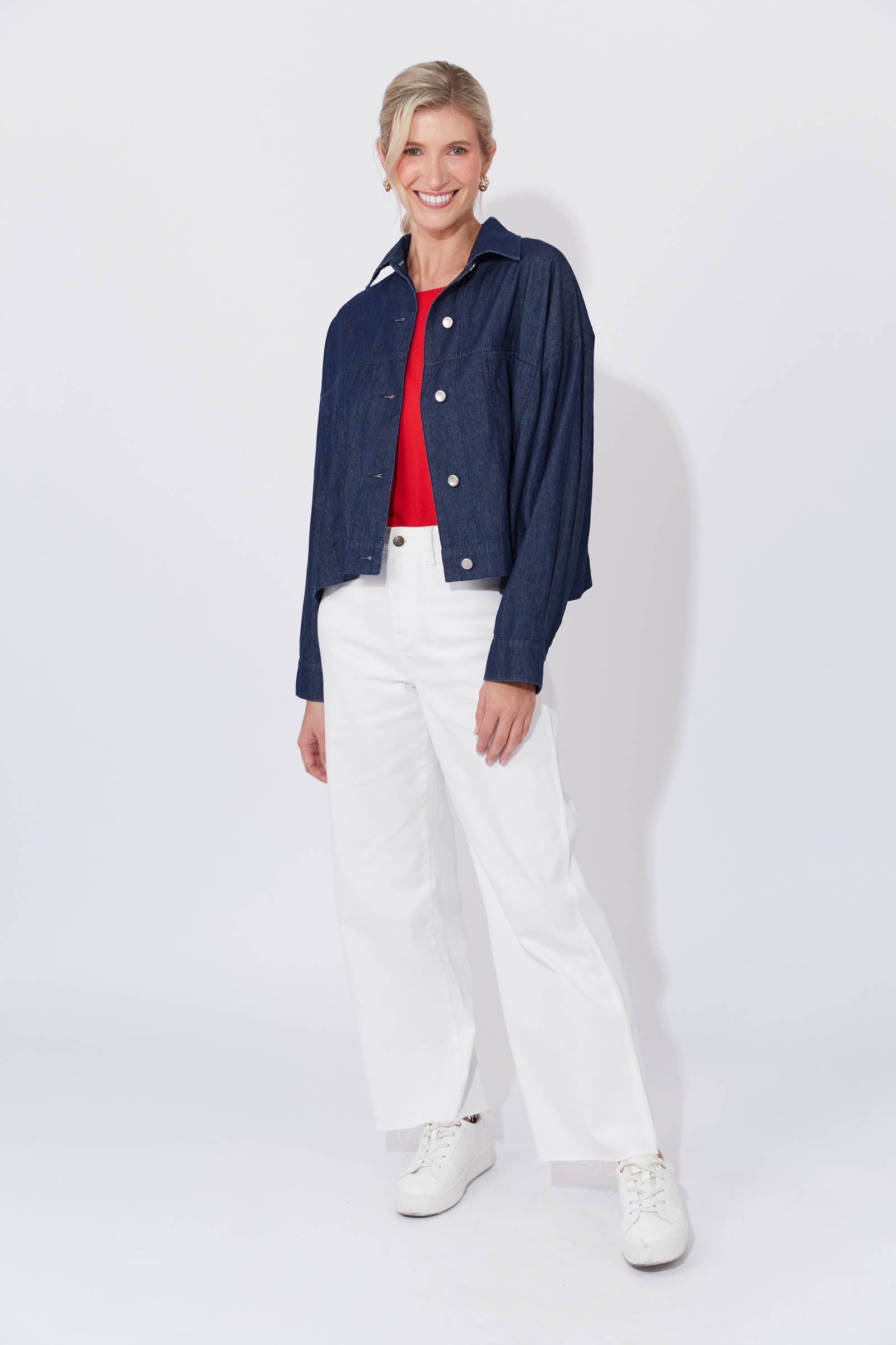 Austin Denim Crop Jacket - Indigo