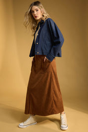 Austin Denim Crop Jacket - Indigo