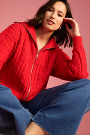 Cadiz Zip Jumper - Chilli