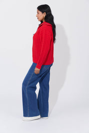 Cadiz Zip Jumper - Chilli