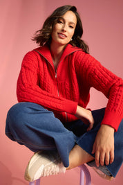 Cadiz Zip Jumper - Chilli