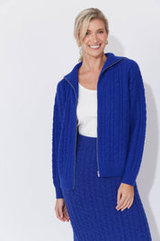 Cadiz Zip Jumper - Cobalt
