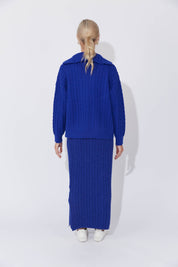 Cadiz Zip Jumper - Cobalt