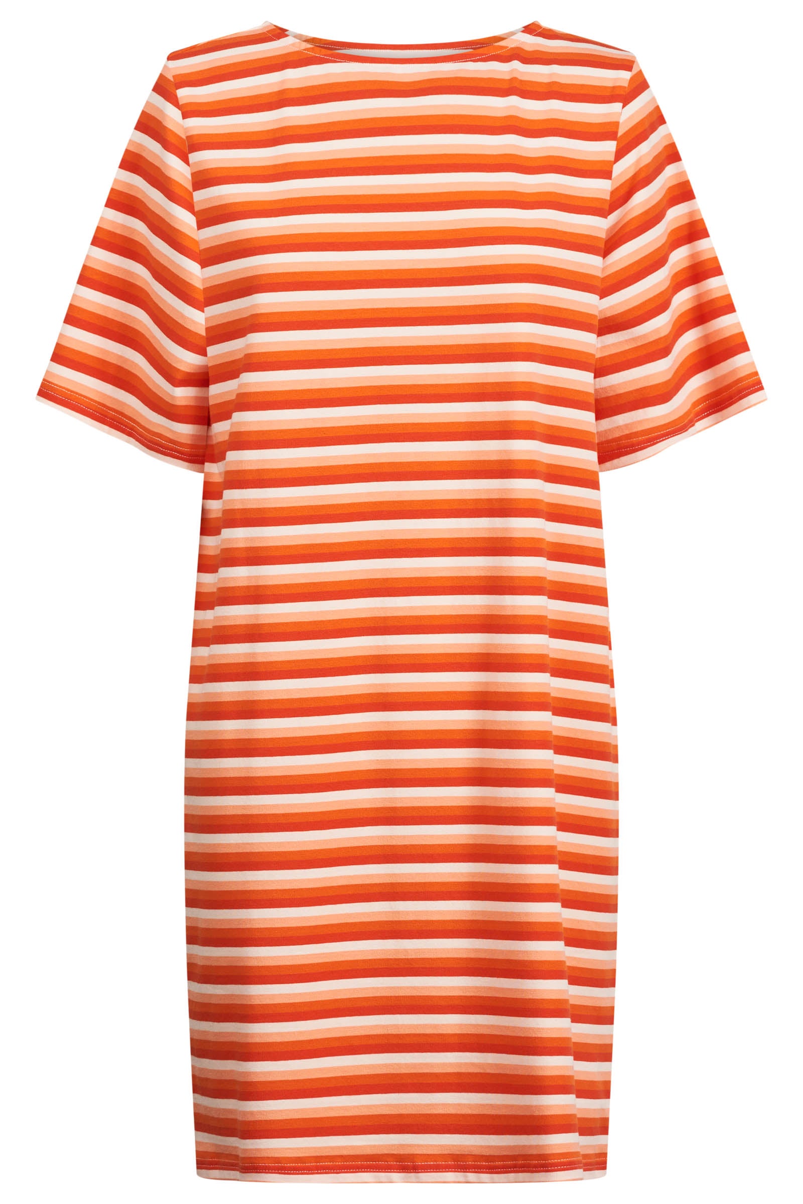 Limon Stripe Tshirt Dress - Punch