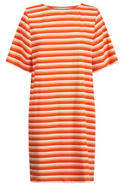 Limon Stripe Tshirt Dress - Punch
