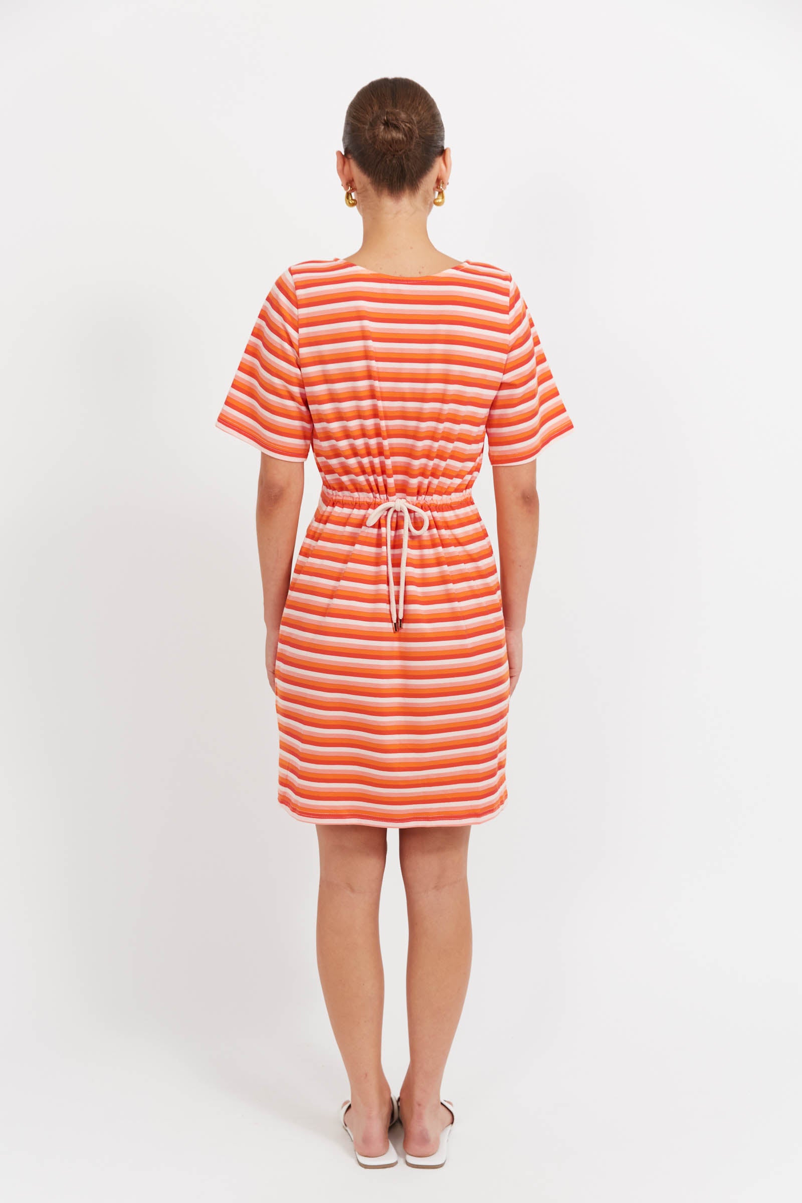 Limon Stripe Tshirt Dress - Punch