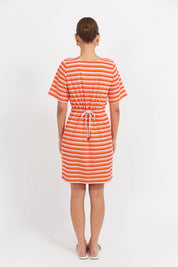 Limon Stripe Tshirt Dress - Punch