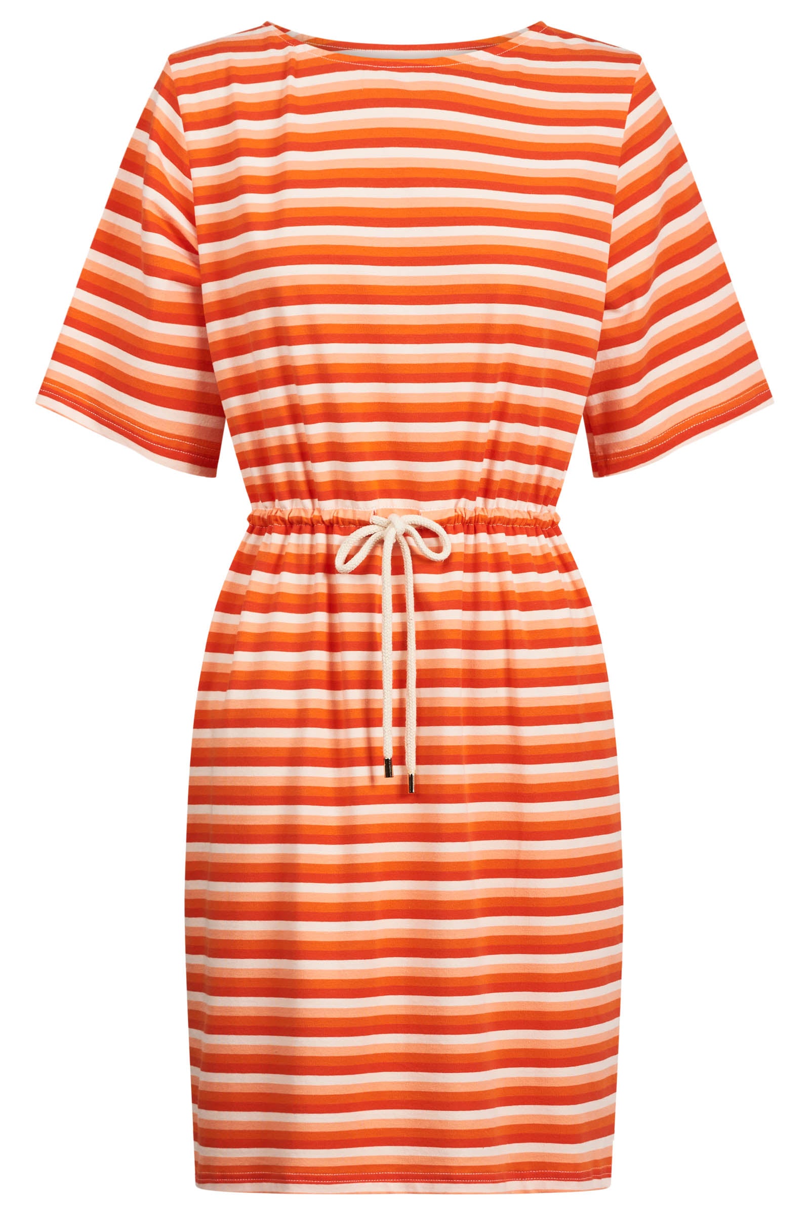 Limon Stripe Tshirt Dress - Punch