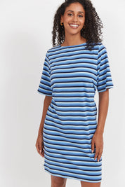 Limon Stripe Tshirt Dress - Indigo