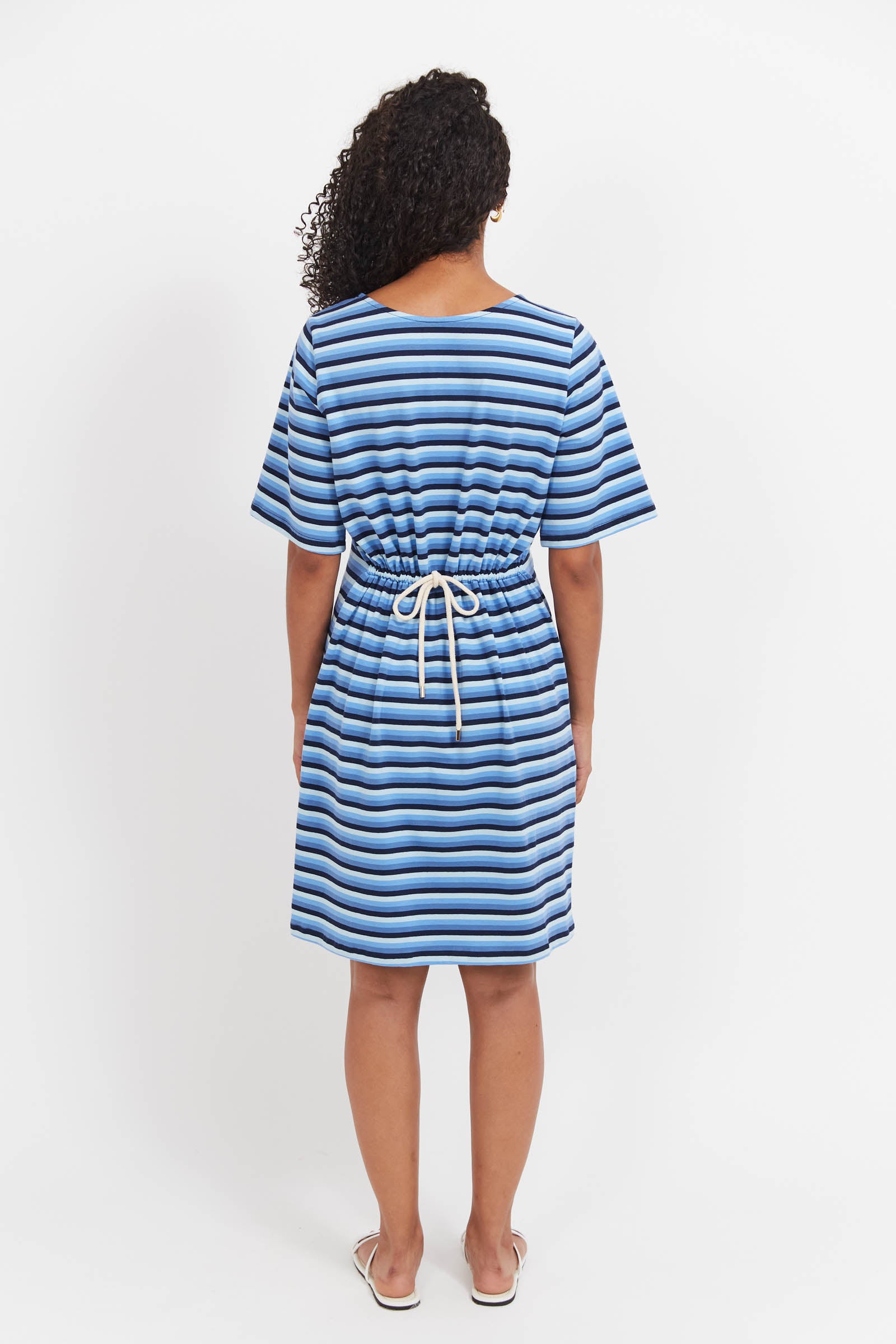 Limon Stripe Tshirt Dress - Indigo