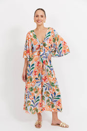 Baja Tie Midi Dress - Tide
