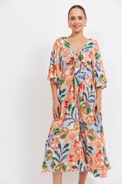 Baja Tie Midi Dress - Tide
