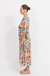 Baja Tie Midi Dress - Tide