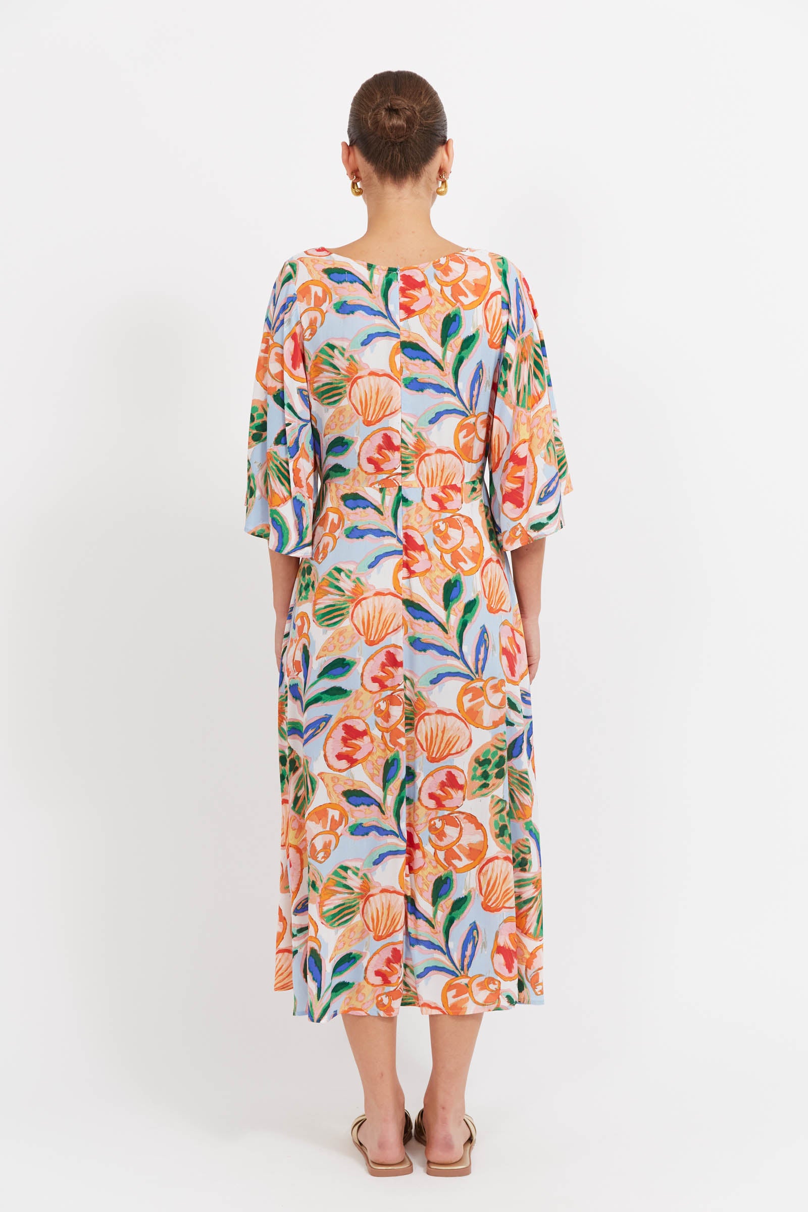 Baja Tie Midi Dress - Tide