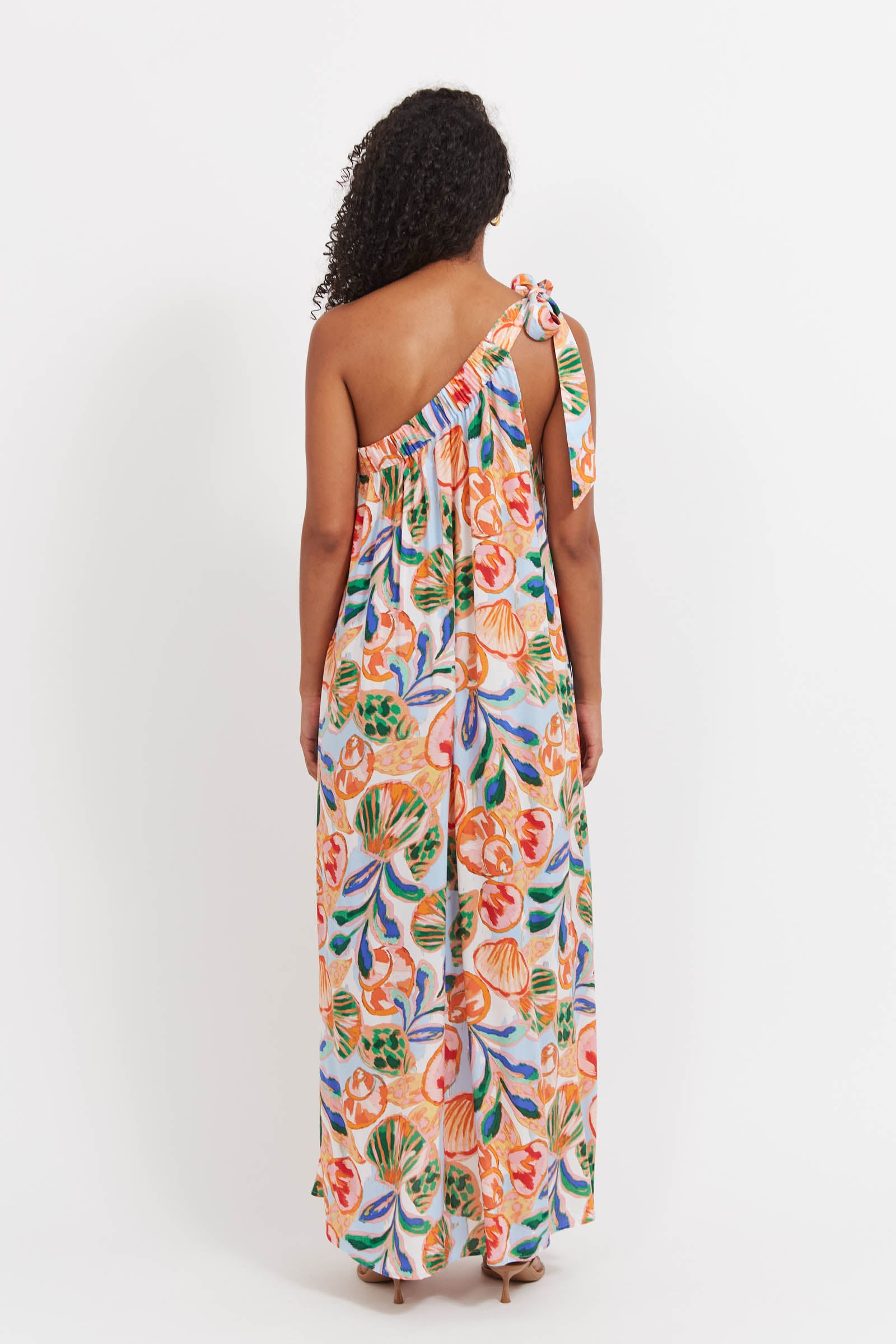 Baja One Shoulder Dress - Tide