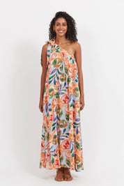 Baja One Shoulder Dress - Tide