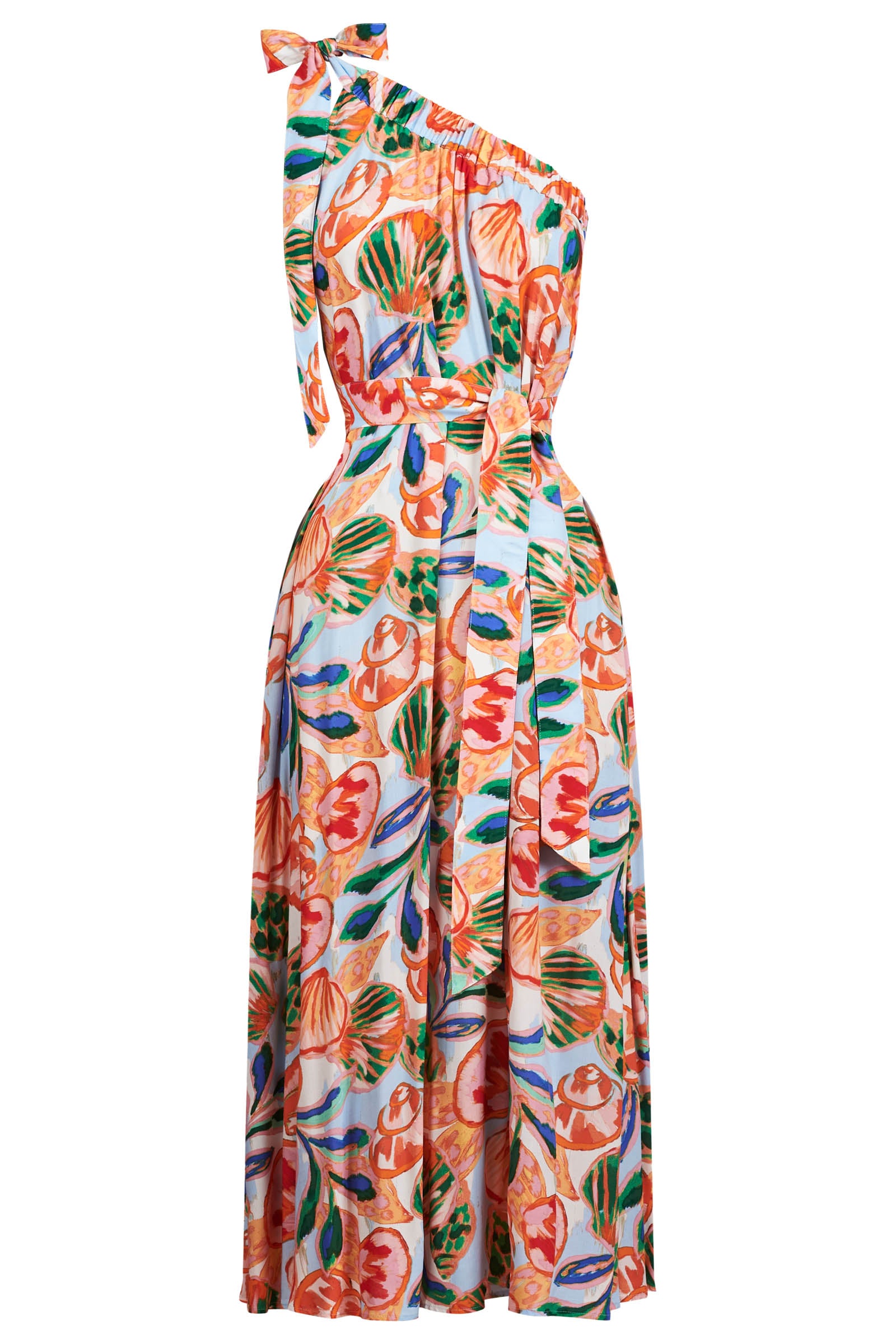 Baja One Shoulder Dress - Tide